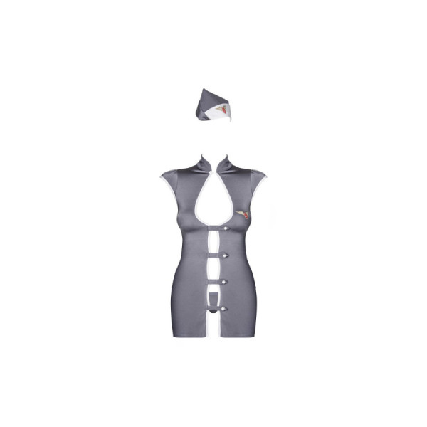 Stewardess Costume 3 pcs - Gris